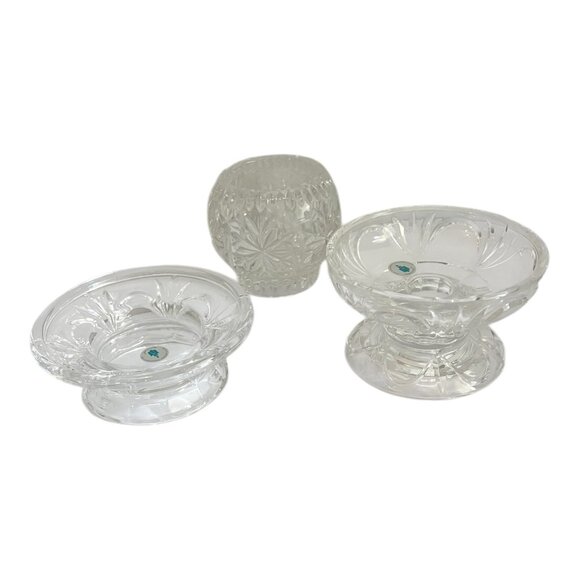 Partylite Salzburg P7405 Lead Crystal 3-Piece Stackable Candle Holder Set - Picture 3 of 10